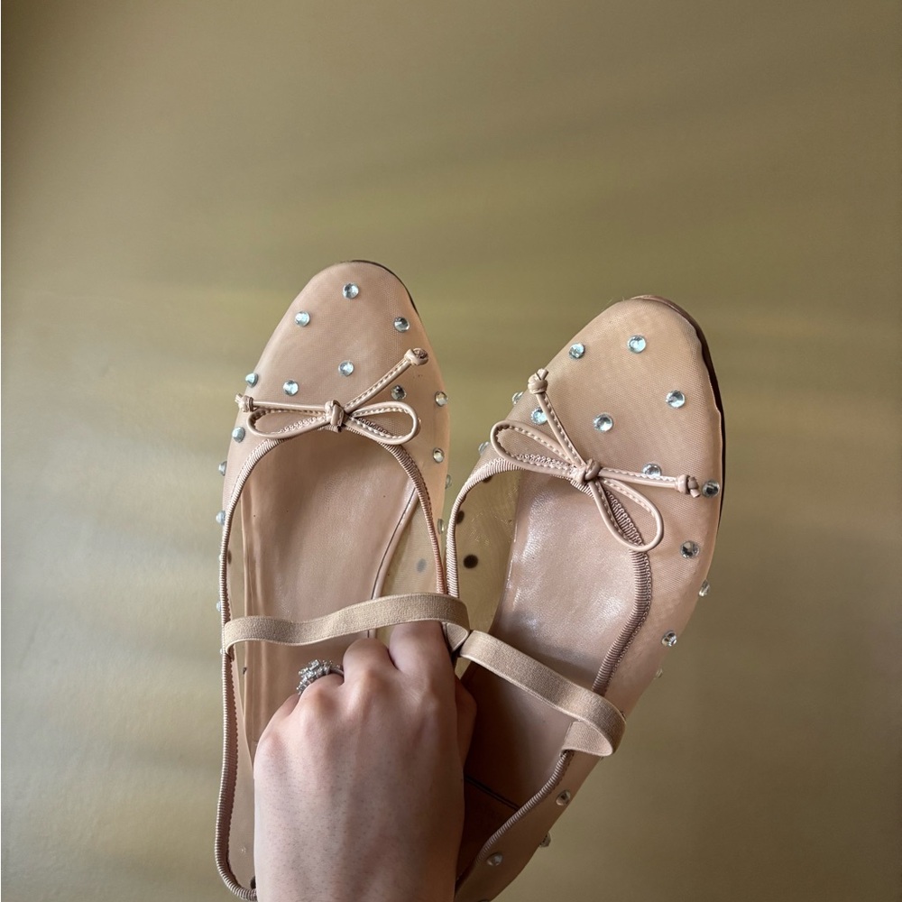 Jeffrey Campbell Women's Releve Embellished Mesh Mary Jane Flats - Picture 2 of 6
